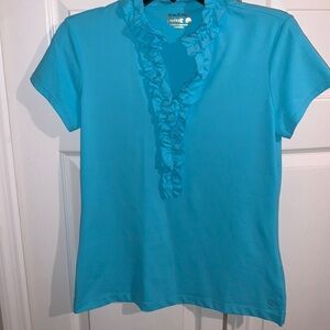 Lily Pulitzer Luxletic ruffle polo UPF 50 shirt